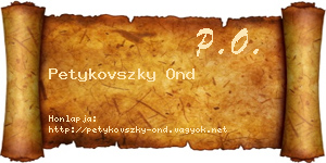 Petykovszky Ond névjegykártya